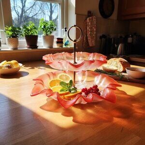 ***SOLD*** vintage Mikasa Christmas Story Two Tier Tidbit